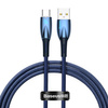 USB cable for USB-C Baseus Glimmer Series, 100W, 1m (Blue)