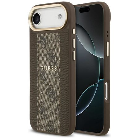 GUESS futerał do IPHONE 17 Air kompatybilny z MagSafe GUHMP17MPG4SEMCW (PU W/ 4G Stripe) brązowy