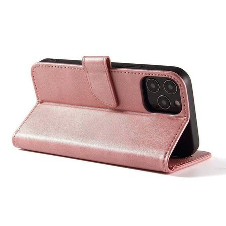 Magnet Case elegancki futerał etui pokrowiec z klapką i funkcją podstawki Samsung Galaxy A03s (166,5) różowy