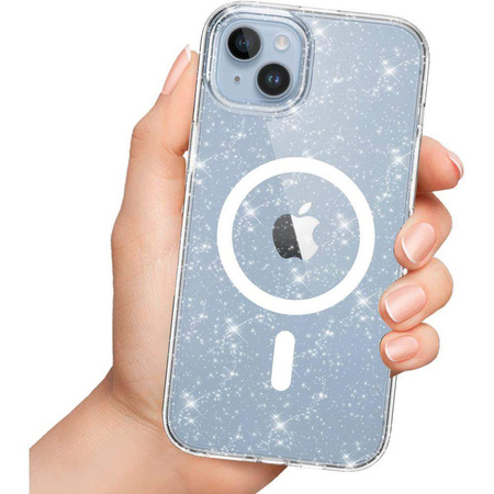 Case APPLE IPHONE 15 PLUS Tech-Protect FlexAir Hybrid MagSafe Glitter transparent