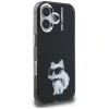 Karl Lagerfeld IML Aquarelle Choupette &amp; Logo iPhone 16 Case - Black