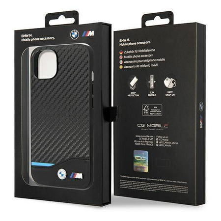 Case BMW BMHCP14S22NBCK iPhone 14 6.1 "black / black Leather Carbon