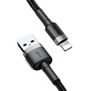 Baseus Cafule Cable - Kabel połączeniowy USB do Lightning, 1.5 A, 2 m (szary/czarny)