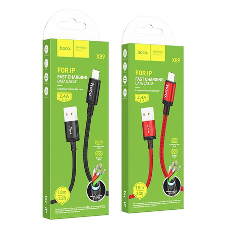 HOCO kabel USB A do Lightning 2,4A X89 1 m czarny