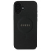 Original Handyhülle IPHONE 16 Guess Hardcase Saffiano Classic Logo MagSafe (GUHMP16SPSAHMCK) schwarz