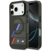 BMW M IML Metal Buttons Tricolor Lines MagSafe Case for iPhone 17 Pro Max - Black