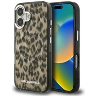 Etui Karl Lagerfeld IML Leopard Pattern MagSafe do iPhone 16 - brązowe