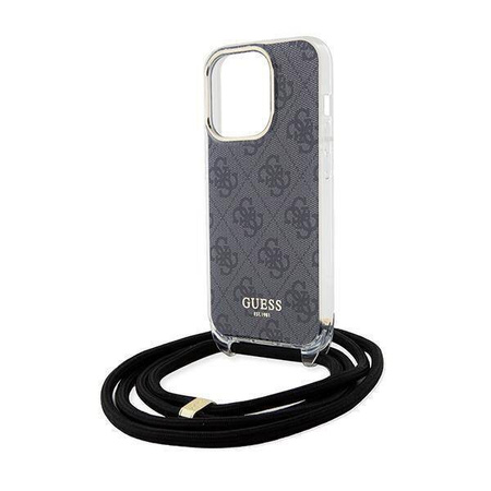 Guess nakładka do iPhone 15 Pro 6,1" GUHCP15LHC4SEK HC CROSSBODY CORD 4G PRINT czarna