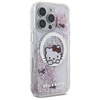 Oryginalne Etui IPHONE 16 PRO Hello Kitty Hardcase Liquid Glitter Sweet Kitty Bows MagSafe (HKHMP16LLSWKH) białe