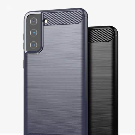 Carbon Case elastyczne etui pokrowiec Samsung Galaxy S21+ 5G (S21 Plus 5G) niebieski