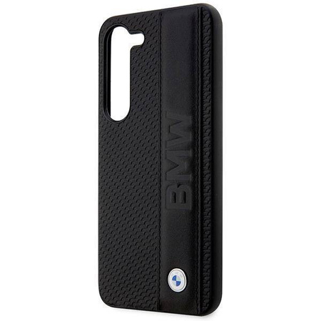Case BMW BMHCS23M22RDPK S23+ S916 black/black hardcase Leather Textured &amp; Stripe