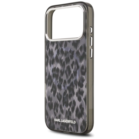 Karl Lagerfeld IML Leopard Pattern MagSafe Case for iPhone 17 Pro Max - Black