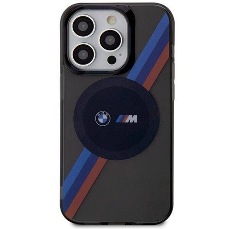 Etui BMW BMHMP14LHDTK iPhone 14 Pro 6.1" szary/grey Tricolor Stripes MagSafe