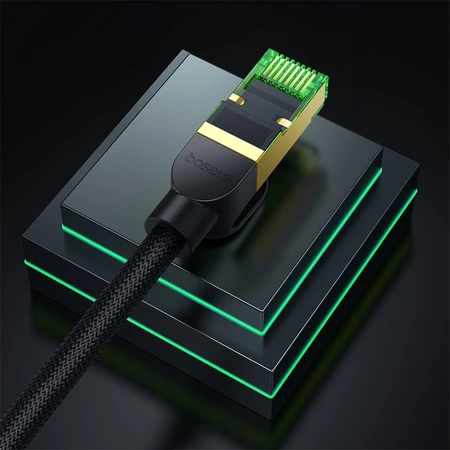 Baseus schnelles RJ45-Kat.-Netzwerkkabel. 8 40 Gbit/s 8 m geflochten schwarz