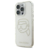 Original Handyhülle IPHONE 16 PRO MAX Karl Lagerfeld Hardcase IML Rhinestones Karl Head (KLHCP16XHKHDCELT) transparent