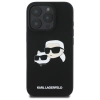 Karl Lagerfeld Silikonhülle Heads Print MagSafe für iPhone 16 Pro - Schwarz