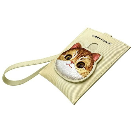 Nimmy Zestaw 3w1 torebka na telefon +     portfel + etui na lokalizator khaki Big Eyed Pet 2.0 Cat