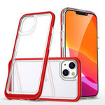 Klare 3in1 Hülle für iPhone 14 Silikonhülle mit Rahmen rot