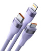 Baseus Flash Series II USB Type C / USB Type A cable - USB Type C / Lightning / micro USB 100 W 1.2 m purple (CASS030105)
