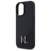 Original Handyhülle IPHONE 16 Karl Lagerfeld Hardcase Silicone Shadow Metal Initial MagSafe (KLHMP16SSCMKMPCK) schwarz