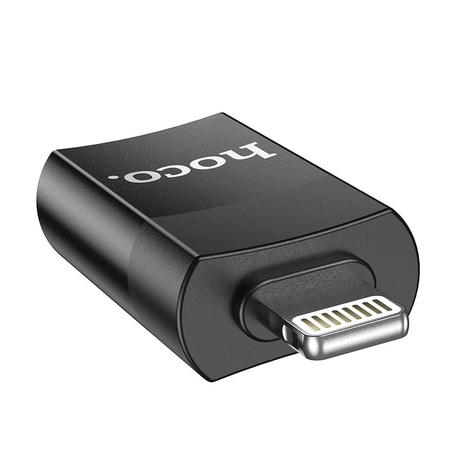 HOCO adapter OTG ze złącza USB A (żeński) do Lightning 8-pin UA17 czarny
