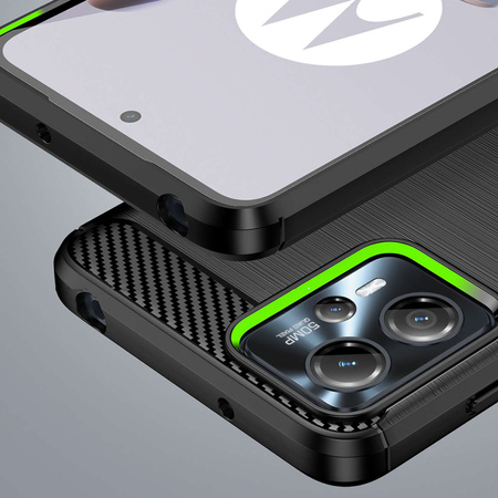 Carbon Case für Motorola Moto G53 / G13 flexible Silikon-Carbon-Hülle schwarz