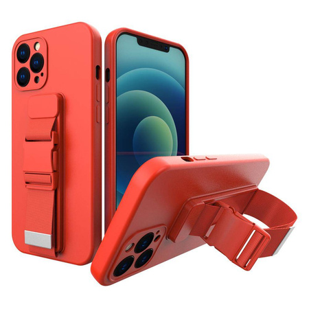 Rope case gel TPU airbag case cover with lanyard for Xiaomi Redmi 10X 4G / Xiaomi Redmi Note 9 red