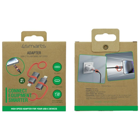 Adapter 4smarts USB-C do Lightning PD    27W szary 2szt