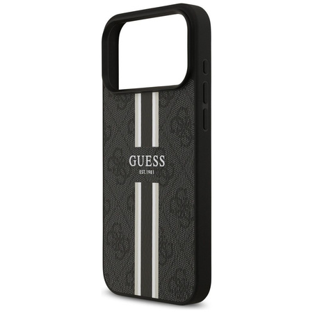 GUESS futerał do IPHONE 17 Pro Max kompatybilny z MagSafe GUHMP17XP4RPSK (4G Printed Stripes) czarny