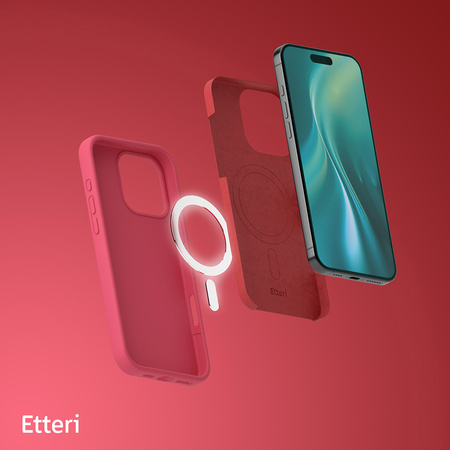 Nakładka Etteri Silicone Mag do iPhone 16 Pro Max 6,9" malinowa