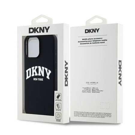 DKNY DKHMP14XSNYACH iPhone 14 Pro Max 6.7" czarny/black hardcase Liquid Silicone White Printed Logo MagSafe