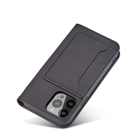 Magnet Card Case etui do iPhone 13 Pro Max pokrowiec portfel na karty kartę podstawka czarny