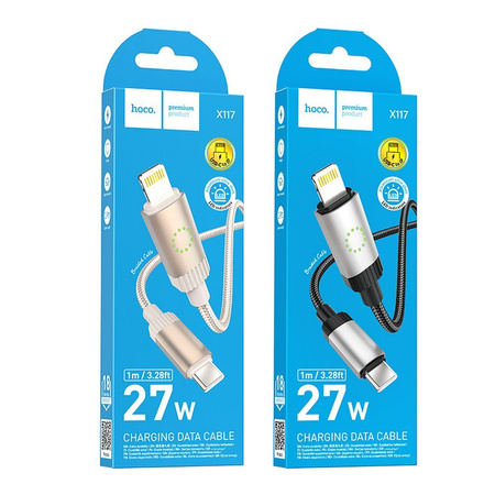 Kabel USB C do Lightning Hoco PD 27W 1 m X117 czarny