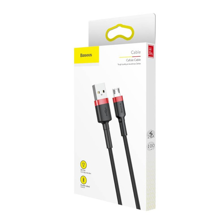 Baseus Cafule Cable - Dwustronny kabel połączeniowy micro USB na USB QC 3.0, 2.4 A, 1 m (czerwony/czarny)