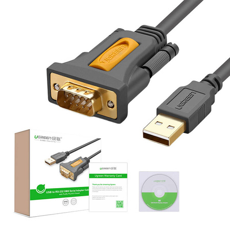 USB to DB9 RS-232 cable Ugreen CR104, 2m (black)