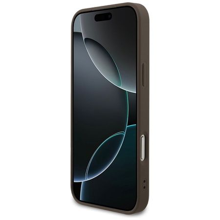 GUESS futerał do IPHONE 17 Pro Max kompatybilny z MagSafe GUHMP17XG4GFRW (PU 4G Ring Classic Logo) brązowy