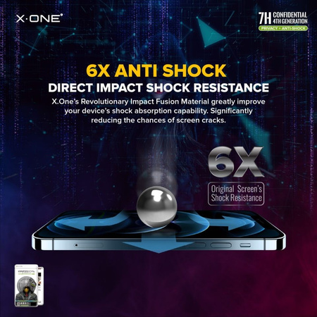 Szkło hartowane X-ONE Extreme Shock Eliminator 4th gen. Privacy - do iPhone 14 Pro