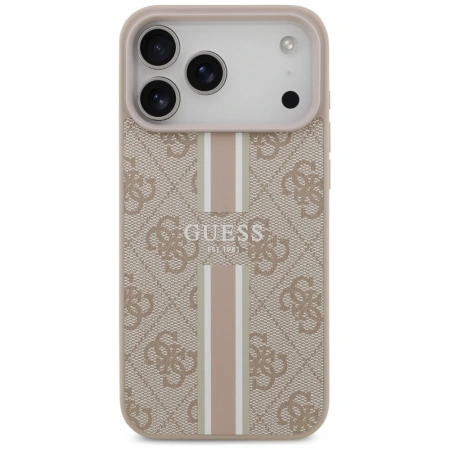 Guess 4G Printed Stripes MagSafe case for iPhone 17 Pro Max - pink