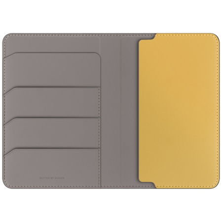 Etui na paszport UNIQ Belmont blokada     RFID szaro-żółty