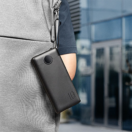 Bateria zewnętrzna (Powerbank) VEGER C20 - 20 000mAh (Micro + Typ C + Lightning 8-pin) czarny (W2047)