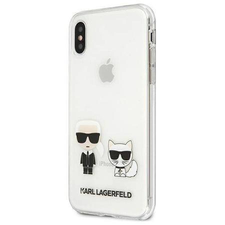 Oryginalne Etui IPHONE XS MAX Karl Lagerfeld Hardcase Karl&Choupette (KLHCI65CKTR) transparentne