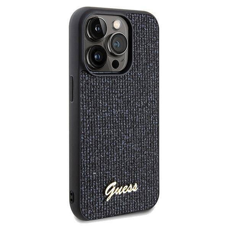 Guess nakładka do iPhone 14 Pro 6,1" GUHCP14LPMSDGSK HC PU DISCO SCRIPT METAL czarna