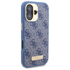 Oryginalne Etui IPHONE 16 PLUS Guess Hardcase 4G Logo Plate MagSafe (GUHMP16MU4GPRB) niebieskie