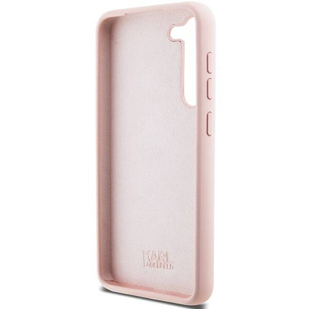 Oryginalne Etui KARL LAGERFELD hardcase Silicone Choupette Metal Pin KLHCS24MSMHCNPP do Samsung Galaxy S24 Plus różowy