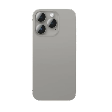 AmazingThing AR Aluminium 3-Linsen-Glas mit Kameralinsenrahmen für iPhone 16 Pro / 16 Pro Max - Grau