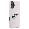 Karl Lagerfeld Silicone Case Heads Print MagSafe for iPhone 16 - Pink