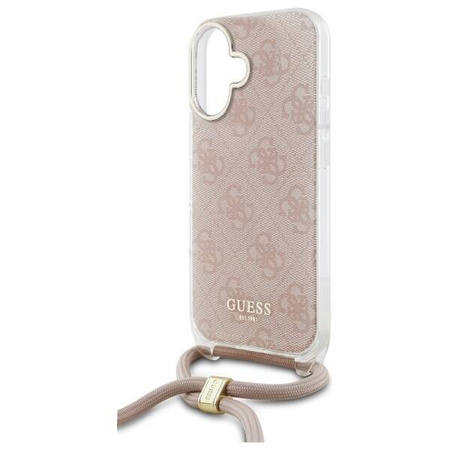 Oryginalne Etui IPHONE 16 Guess Hardcase Crossbody Cord 4G Print (GUHCP16SHC4SEP)