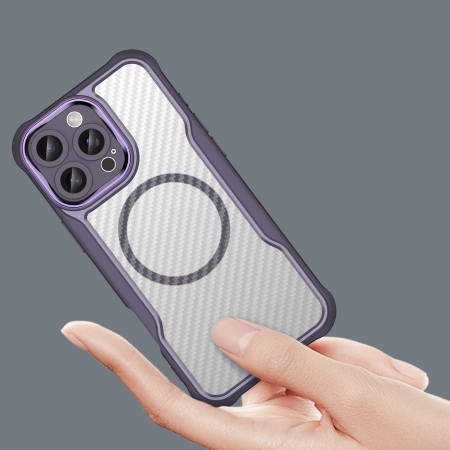 Leading Series MagSafe Silicone Case for iPhone 16 Pro - Purple