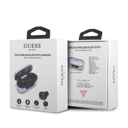 Guess GUTWST31EU TWS Bluetooth-Kopfhörer + Dockingstation lila/lila