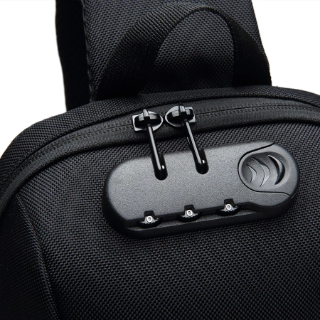 Plecak miejski Wozinsky Premium na jedno ramię, antykradzieżowy z organizerem i USB - czarny